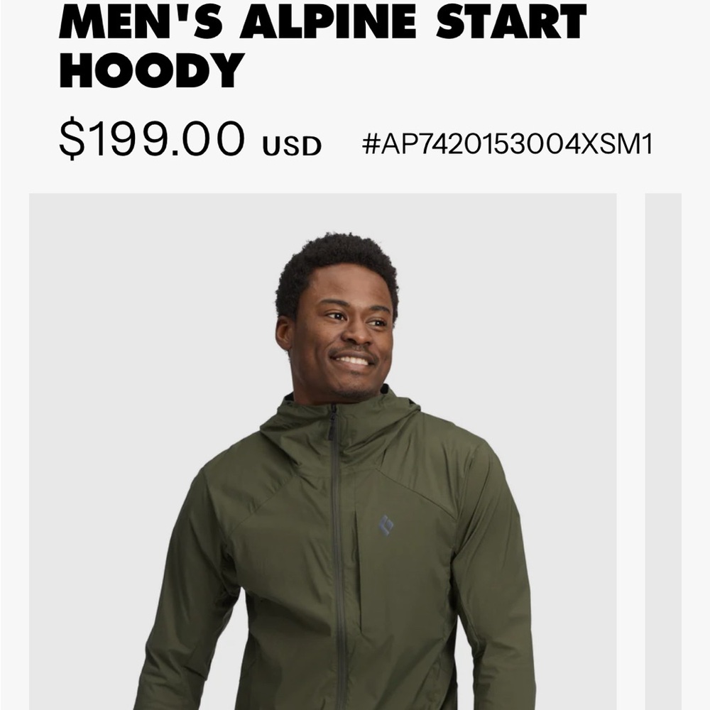 Black Diamond Men's Alpine Start Hoodie - Green - Insulated